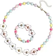 Toddmomy Beaded Bracelet Kit for Boys and Girls Girls Necklace Set Flower Necklace
