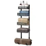 5 Tier Metal Towel Racks Wall Mounted, Towel Holders Organizers for Rolled Towels Storage