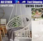Chair Hanging Swing Chair Cotton Macrame Rope Indoor Outdoor Chair Beige Hammock