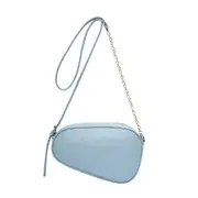 Simple Oval Zipper Crossbody Bags Solid Color Fashion Buckle Chain Messenger Bag Underarm Travel Small Handbags