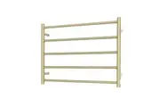 Radiant RTR03 Round Bar Heated Towel Rail - 750 x 550mm- Light Gold - Stainless Steel - Bottom Right/Top Left Wiring