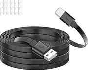 SEEHOM USB A to USB C Cable for Home Security Camera Power Extension C Type Charger Cord Indoor Compatible with CCTV Yi Home Cam Outdoor Long Flat Wire 33FT 10M Black…