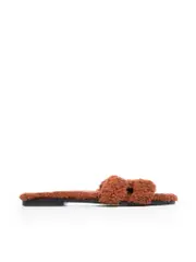 Brown Rose Aube Oran Shearling Sandals