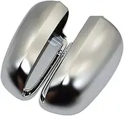Yurefax 1Pair Car Wing Mirror Caps Matt Chrome Mirror Cover Rearview Side Mirror Cap Compatible with Compatible with A4 S4 B6 B7 A6 C6 Car Wing Mirror Cover