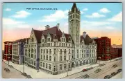 1930s Post Office Milwaukee Wisconsin Vintage Postcard