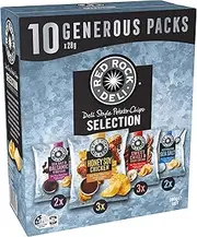 Red Rock Deli Potato Chips Variety Multipack (Sea Salt & Balsamic Vinegar, Honey Soy Chicken, Sweet Chilli & Sour Cream, Sea Salt) 10 Pack