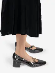Black Patent Mary Jane Pumps