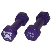 Fabrication Enterprises 10-0551-2 2 lbs Vinyl-Coated Iron Dumbbell Violet - ...