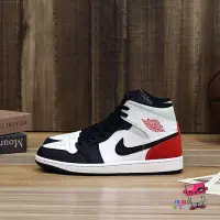 在飛比找Yahoo!奇摩拍賣優惠-NIKE AIR JORDAN 1 MID SE 黑紅 麂皮