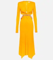 [Rebecca Vallance] Rebecca Vallance Phoenix cutout jersey midi dress UK 16 yellow