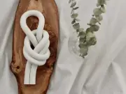 Rool Clay Knot, Coffee Table Decor, Neutral Home Decor Shelf White