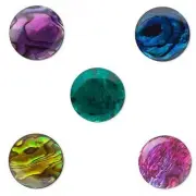 Big Bright Iridescent 20mm Round Flat Back Paua Shell Cabochon Embellishment