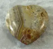 Crazy Lace Agate White Carved Heart