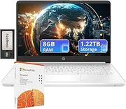 [HP] Flagship 14" HD Laptop with 1 Year Office 365 | 8GB RAM | 1.22TB Storage(64GB EMMC & 160GB Docking Station Set & 1TB Cloud Storage) | Intel 4-Core Processor | Webcam | Win 11s | White