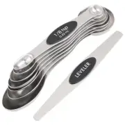 8Pcs/Set Stainless Steel Magnetic Measuring Spoons Cups With Scraper HG