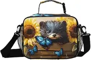 Insulated Lunch Box Animal Sunflower Butterfly for Women Men - Ideal for Work, Picnics - Includes Adjustable Shoulder Strap