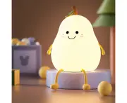 Pear Night Light Silicone Cute Sleeping Night Light-White