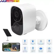 2K Wireless Security Camera Battery Rechargeable Home WIFI IP CCTV Solar Panel
