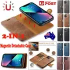 For iPhone 16 16e 15 14 13 12 11 Pro Max XR Removable Leather Wallet Case Cover