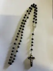Black Wooden Rosary Beads with St Benedict’s Cross