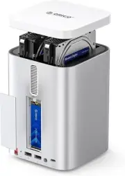 MiniTower 2 Bay RAID Enclosure Compatible NVMe SSD 10Gbps with Expansion Hub