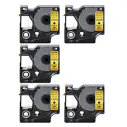 5PK Black on Gold Label Tape 12mmx7m For DYMO D1 45023 LabelManager 200 400 450D