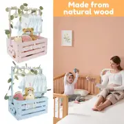 Wood Baby Shower Crate Closet Portable Baby Shower Basket with Handle ximpb