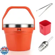 Luxfuel 7.5L Insulated Ice Bucket with Lid, Scoop and Tongs, Large Stainless