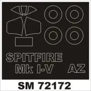 Montex 1/72 Supermarine Spitfire Mk.I-V Paint Mask for AZ Model kit (outside)