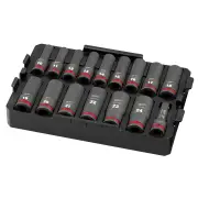 Milwaukee 49667056 - Impact Socket Set 1/2" Drive Deep Metric - 16 Piece