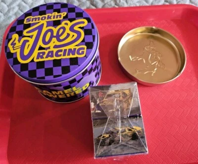 Joe’s Racing Camel Powered Tin & Ash Tray & Packaged Match lot