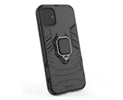 F20 Black Panther Ring Stand Phone Case Mobile Phone Bumper Magnetic Anti-fall Protective Leather Case for IPhone 13 6.1 Inch