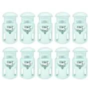 30Pcs 5.5x3mm Cord Lock Plastic Single Hole Spring Toggle Stoppers, Lake Blue