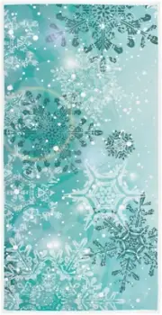 Turquoise Snowflake Winter Hand Bath Fingertip Towel Christmas Decorations Teal