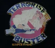 TERRORIST BUSTER HAT PIN USA Anti-Terrorism US ARMY MARINES NAVY AIR FORCE WOW