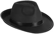 [SUXINRY] Fedora Hat Nonwoven Trilby Hat Flat Top Hat for Adult Round Hat Stage Show Headwear Masquerades Party Role Play Gentleman Hat