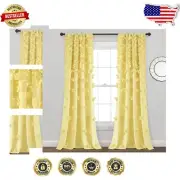 Luxurious Yellow Riley Window Curtain - 54" W x 95" L - Filters Light Elegantly