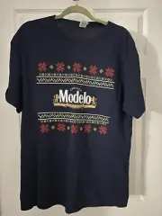 Cerveza Modelo Beer Christmas Short Sleeve Pullover Sweater Acrylic Adult L NWT