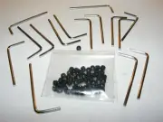 x15 M3 L-Handle Hard Steel Hex Allen Key 1.5MM Socket Wrench & x50 M3 Setscrews