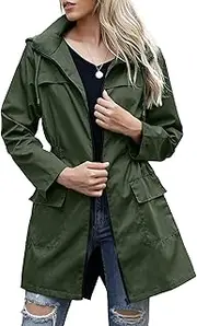 [Generic] Waterproof Jacket Women Waterproof Lightweight Rain Jacket Active Outdoor Hooded Raincoat