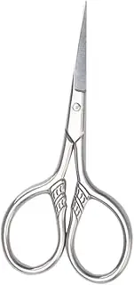ARTSEWPLY 2Pcs Nose Hair Scissors for Men Sharp Pointed Trimming Shears with Rounded Tips for Safe Grooming for Home Use Silver Finish
