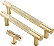 Modern Minimalist Cabinet Handle, Metal Pull Handle for Kitchen, Bathroom, Wardrobe Drawers, Durable and Easy to Install 2Pcs (Golden, Long)