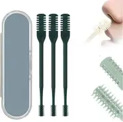Sightfelt Nasal Hair Cutter, 2 in 1 Nose Hair Trimmer Women Men, 2025 New Double Sided Nose Hair Knife,360° Rotating Nose Hair Trimmer, Nostril Hair Remover Tool (3pcs Dark Green)