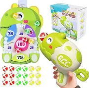 Peeokuo Dinosaur Shooting Games Kids Dart Board with 18 PCS Velcro Sticky Balls Dino Target Toy Guns for Boy & Girl 3-4-6-8 Interactive Indoor Outdoor Toys for 3 + Year Old Birthday Party Gift Ideas