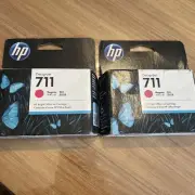 2 Pack HP Genuine 711 Magenta DesignJet Ink Cartridge CZ131A New Sealed 02/2023