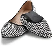 Women Ballet Flats Rhinestone Wedding Ballerina Shoes Foldable Sparkly Comfort Slip on Flat Shoes Size 6
