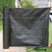 Weed Barrier Fabric, PE Garden Landscaping Fabric Roll Biodegradable High Toughness Black Mulch for Gardening Weed Control (Size : 0.4x200m)