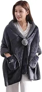 [Generic] Stay Warm and Fashionable with Wool Scarf with Pockets Suitable for Stacking in Any Season Polyester Womens Wool Shawl, Grey