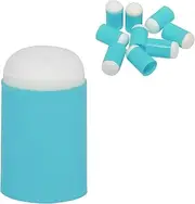JAKOUE 32 Pcs Finger Sponge Daubers,Finger Painting Sponge Craft Drawing,Craft Finger Sponge Daubers Drawing Project for Painting Art,Card Making(Blue)