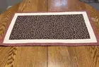 Table Topper Runner Brown Calico Floral Fabric 30” X 17” Handmade